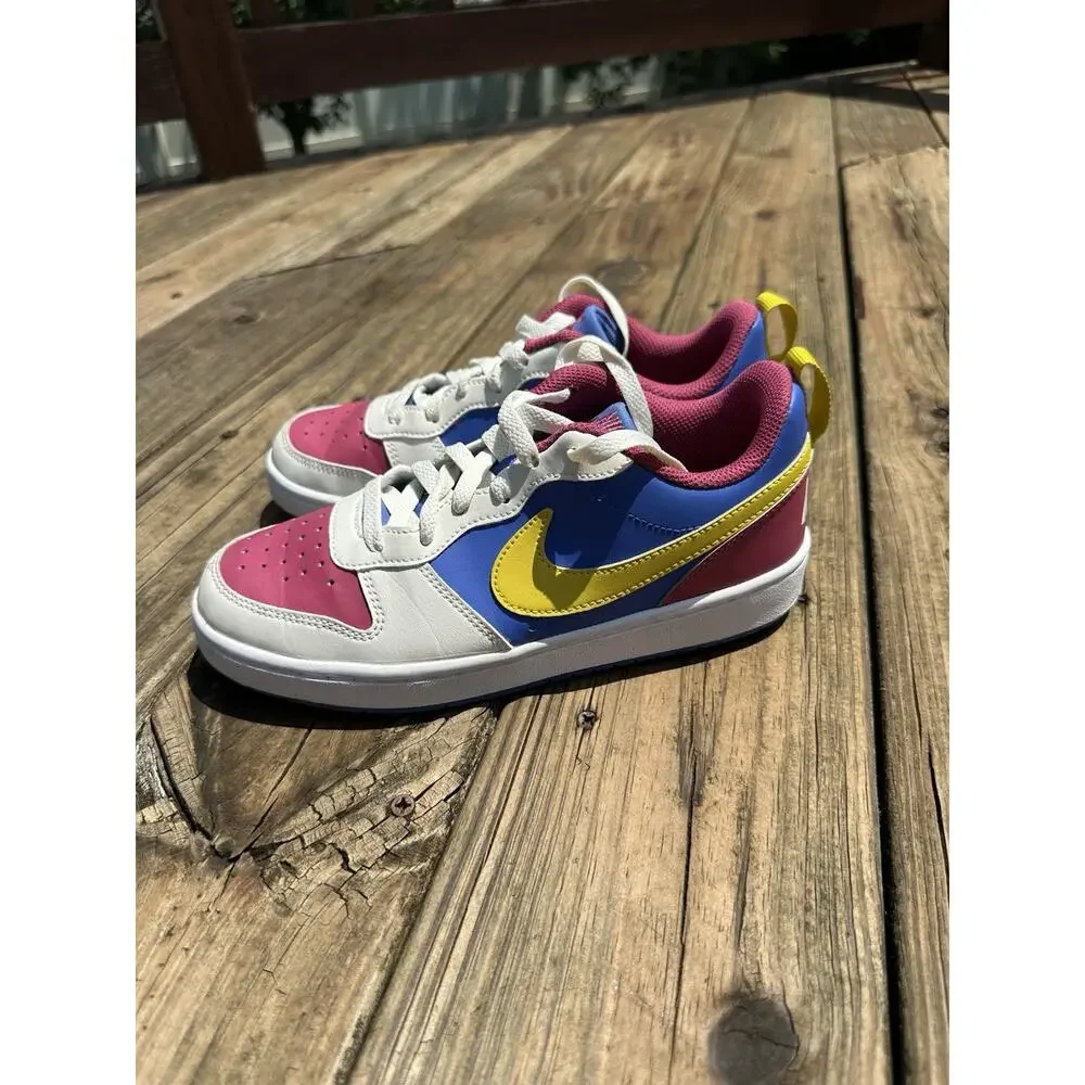 Nike Court Borough Low Recraft BG Sweet Beet/Bright Citron Boys Sneakers 5Y